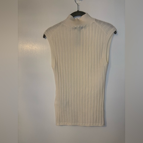 Banana Republic | Sleeveless Fine Knit Sweater | Cream | Small Petite - Picture 2 of 4